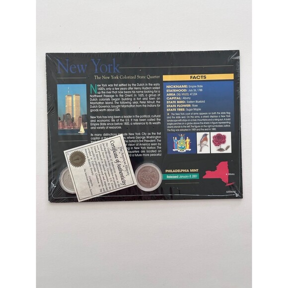 NEW 2001 New York Colorized State Mint Quarters (New Sealed) - Picture 2 of 2